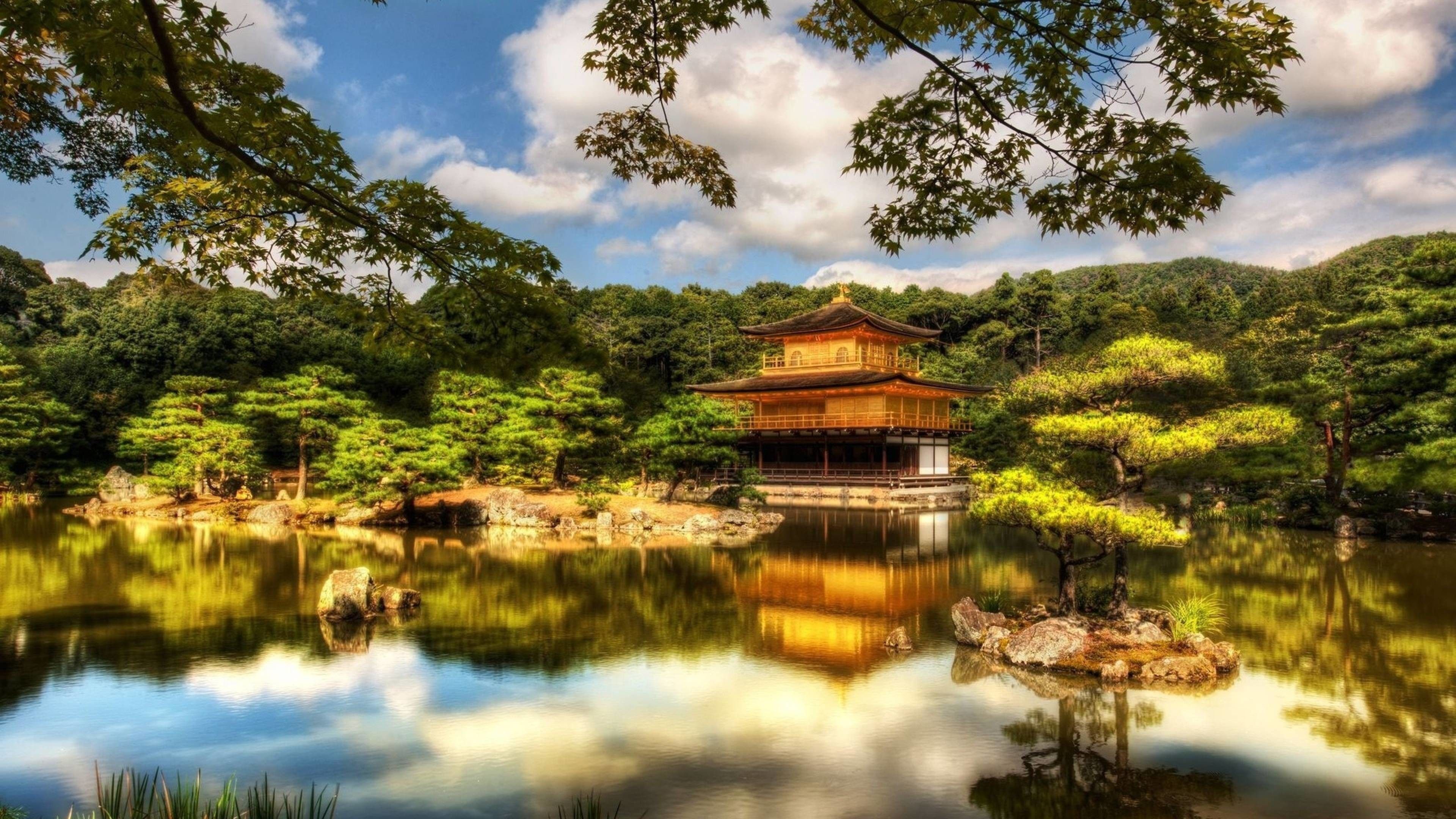 Padiglione dorato Kinkaku-ji Giappone, 3840x2160 4K Ultra HD, Monitor 4K