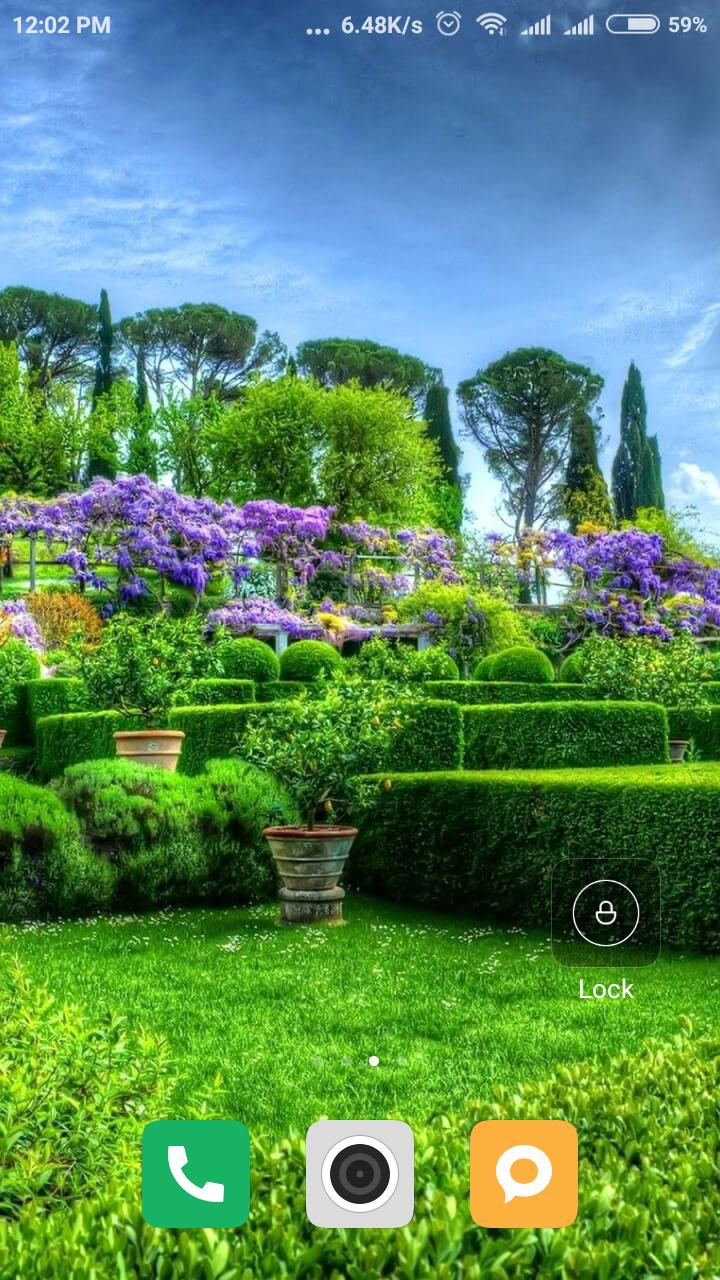 Giardino verde con fiori viola, 720x1280 Verticale, Mobile
