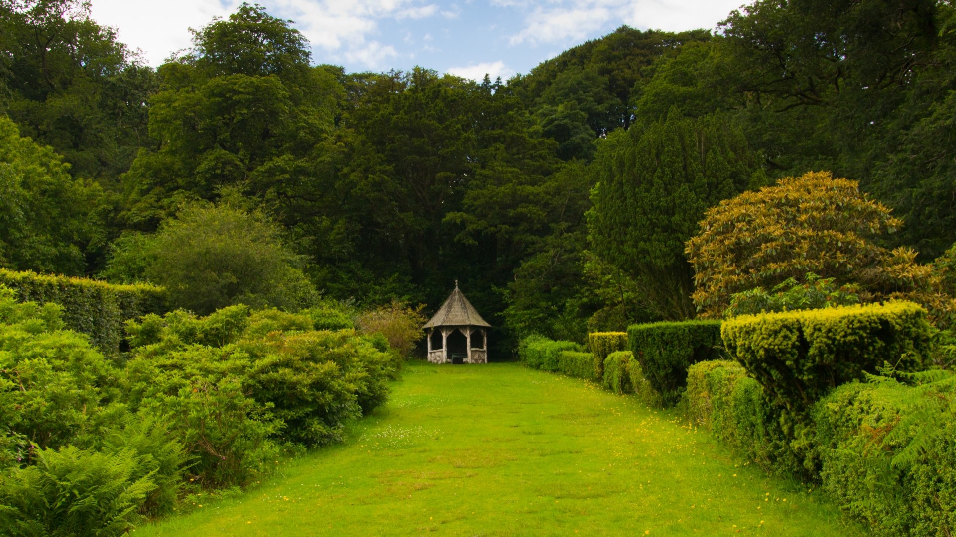 Giardino con gazebo bianco, 1920x1080 1080p, PC