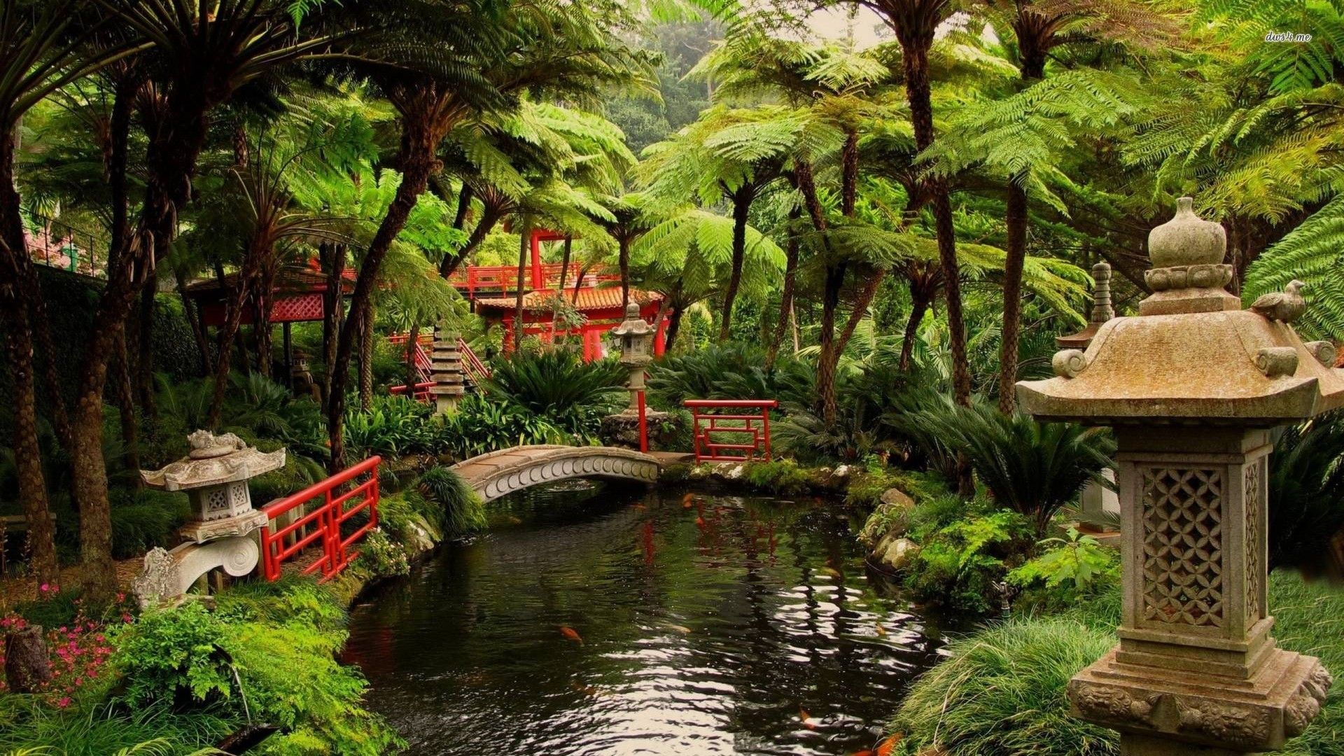 Giardino zen con laghetto, 1920x1080 Full HD 1080p, PC