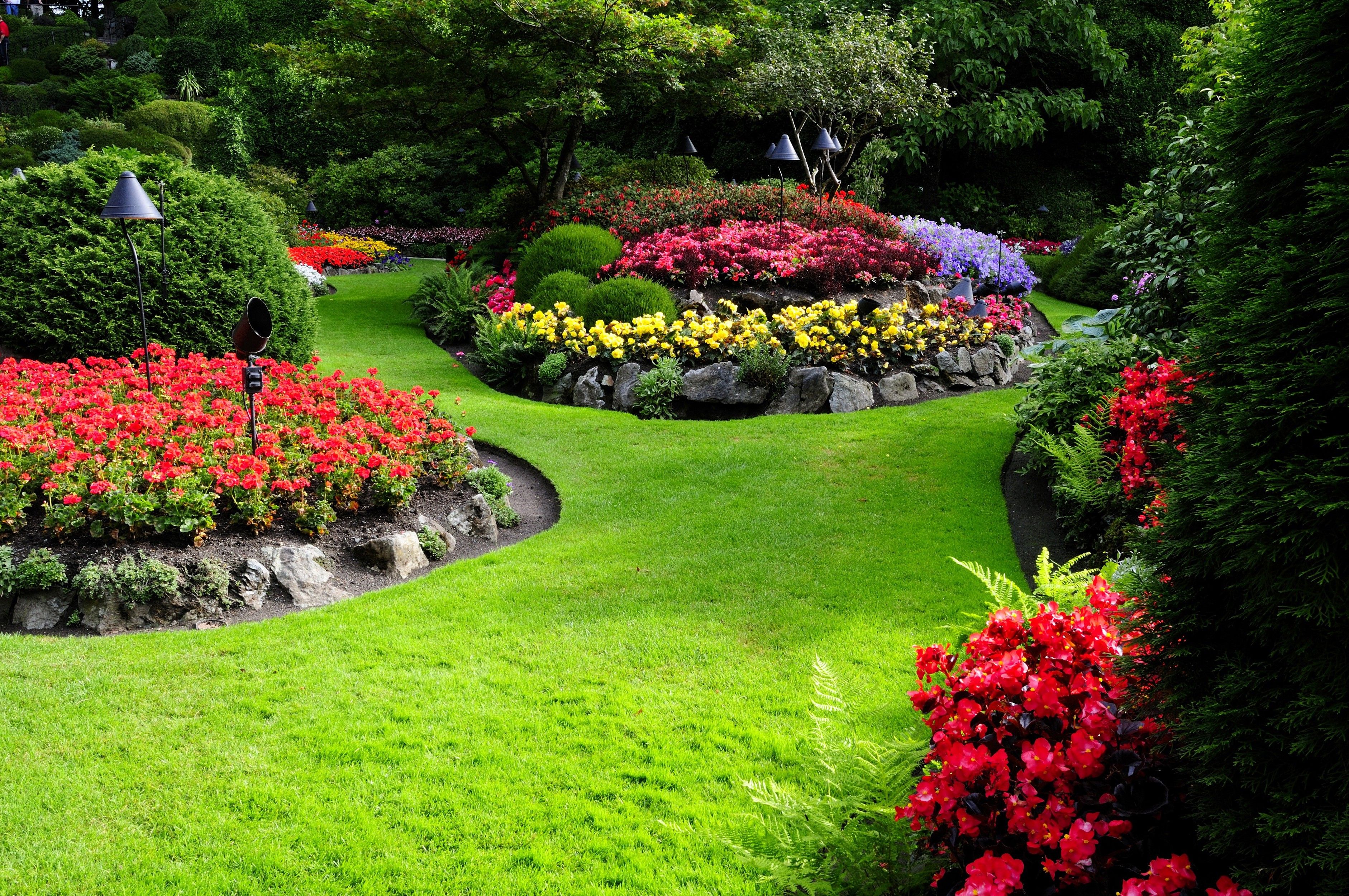 Giardino fiorito con prato verde, 3764x2500 2K, Monitor Gaming