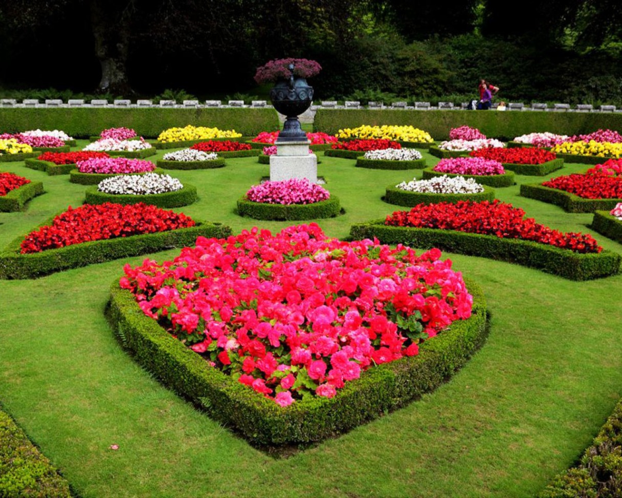 Giardino formale con aiuole cuore, 1216x973 HD, Desktop