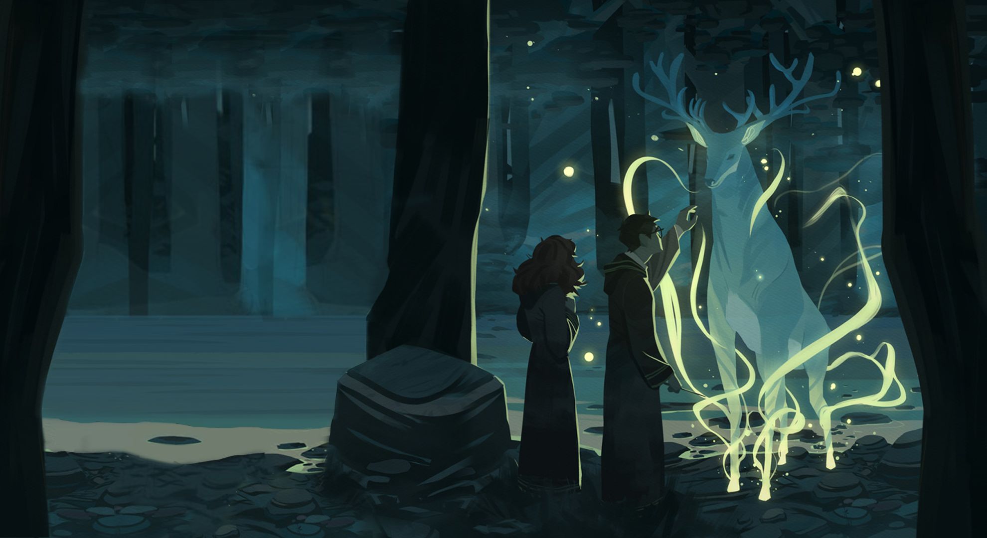 Patronus cervo bosco notturno, 1980x1080 1080p, Desktop