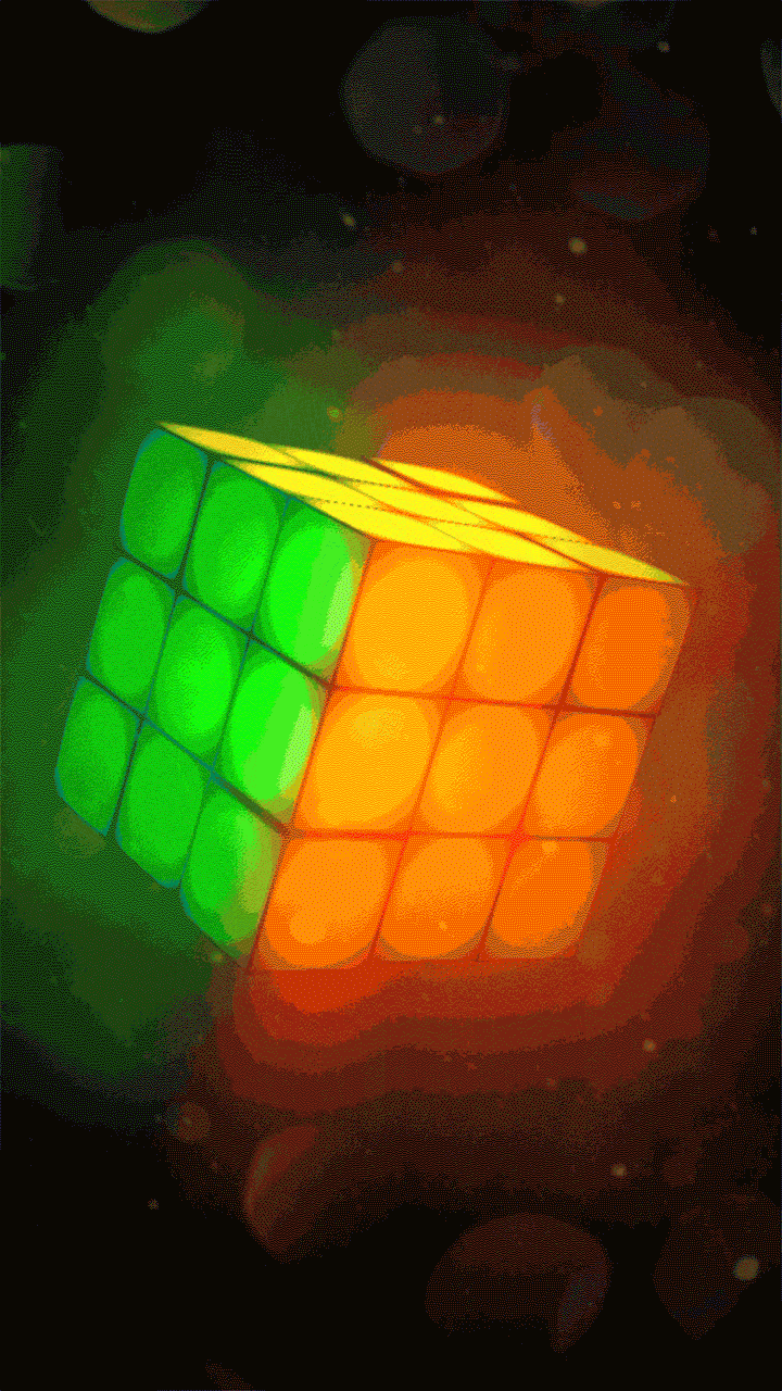 Cubo di Rubik astratto arancione, 720x1280 Full HD Verticale, Realme