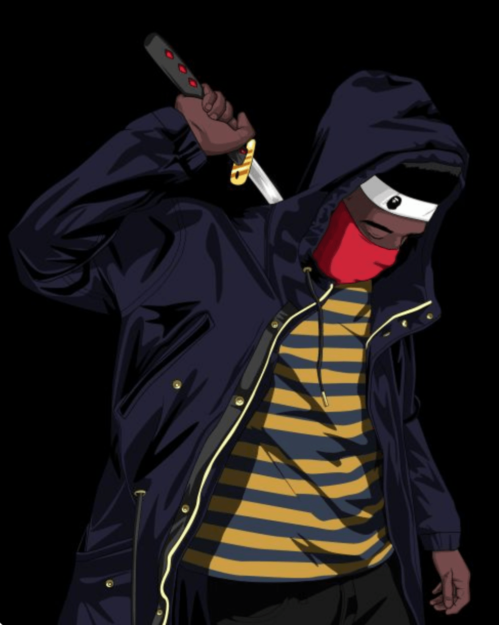 Personaggio BAPE con katana, 1005x1259 Verticale, POCO