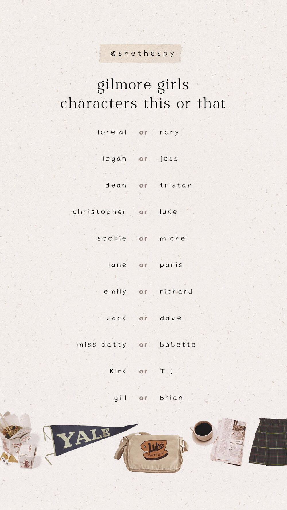 Gilmore Girls personaggi confronto, 1000x1778 Verticale, Mobile
