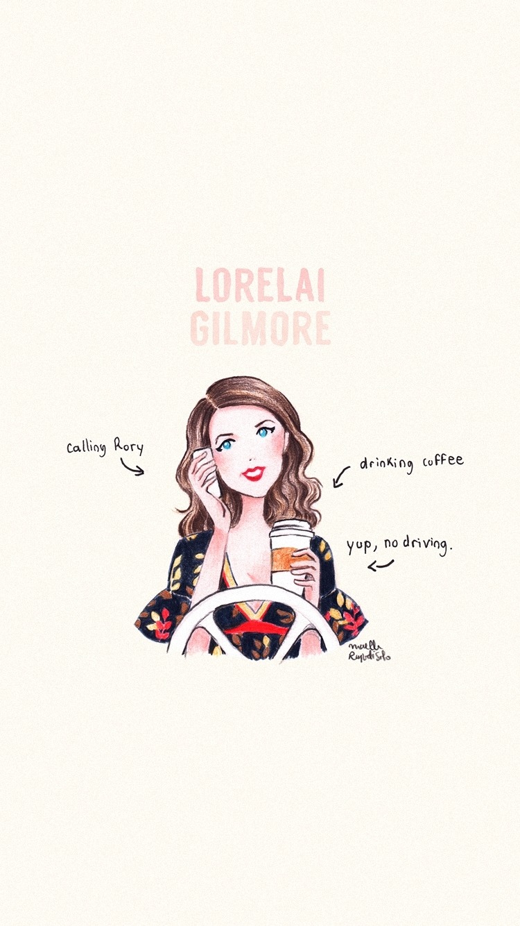Lorelai Gilmore illustrazione, guida, 750x1334 Full HD Verticale, Smartphone