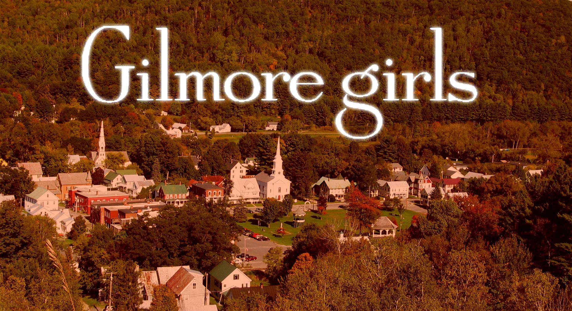 Logo Gilmore Girls, cittadina autunnale, 1920x1045 1080p, PC