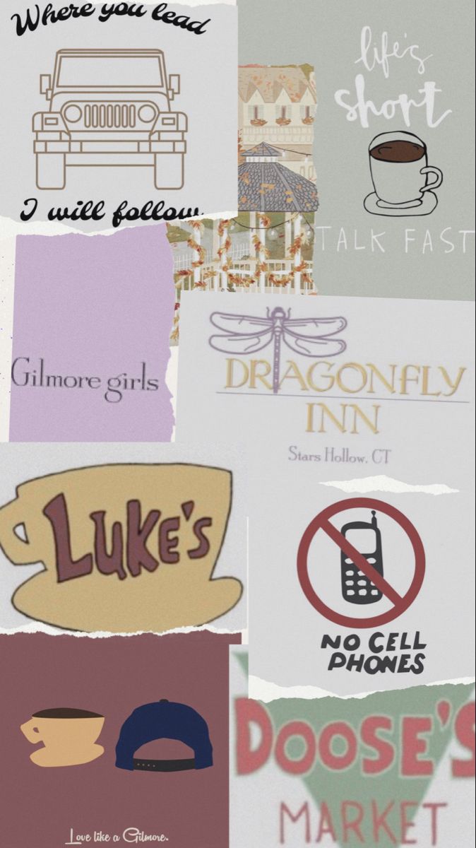 Collage Gilmore Girls scritte, 674x1200 Full HD Verticale, iPhone