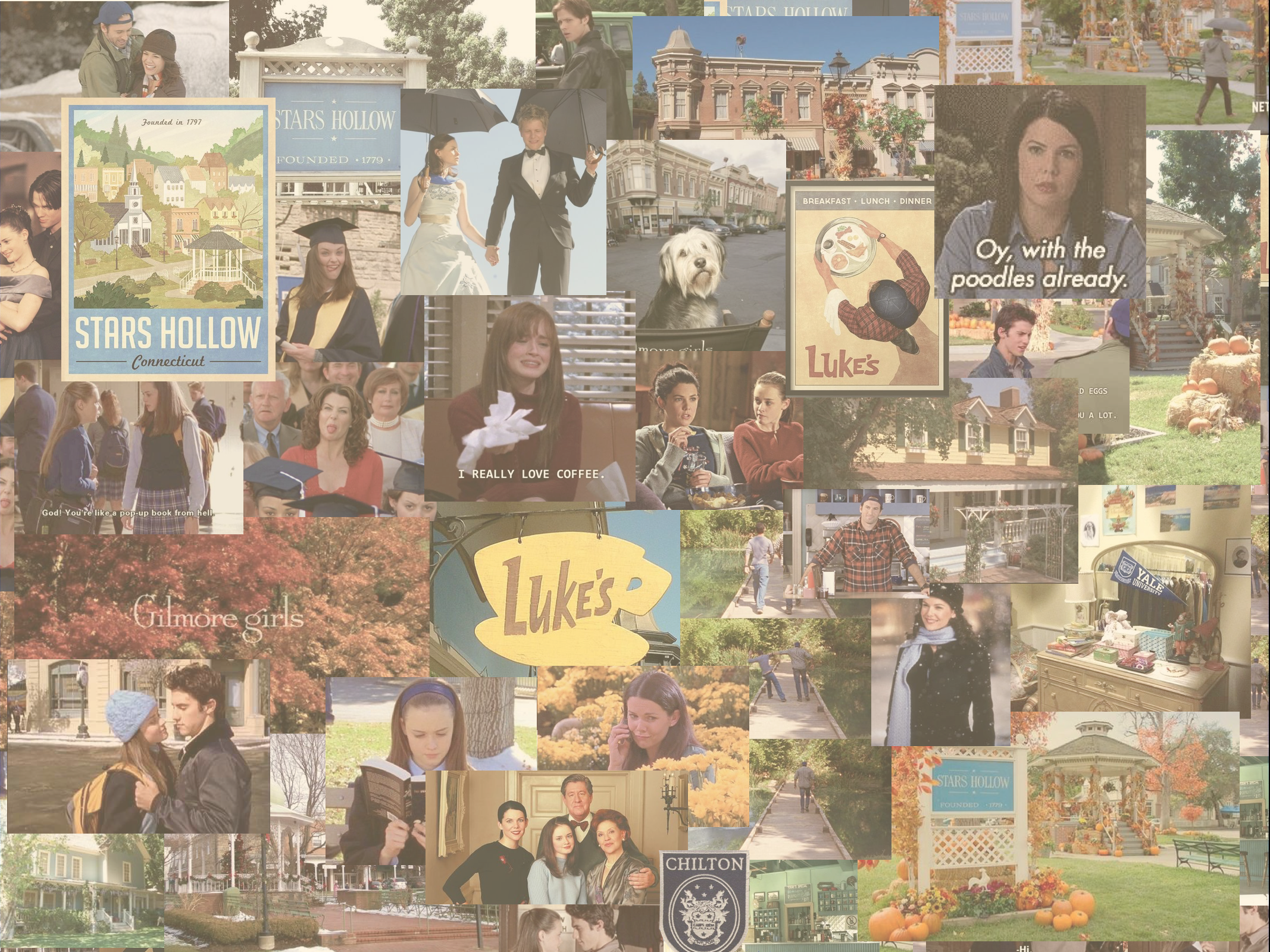 Collage Gilmore Girls Stars Hollow, 2134x1600 2K, Desktop