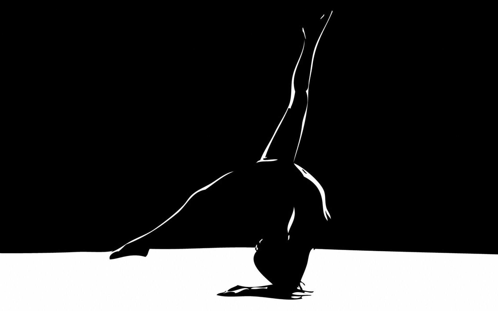 Silhouette ginnasta in verticale, 1920x1200 Full HD+, PC
