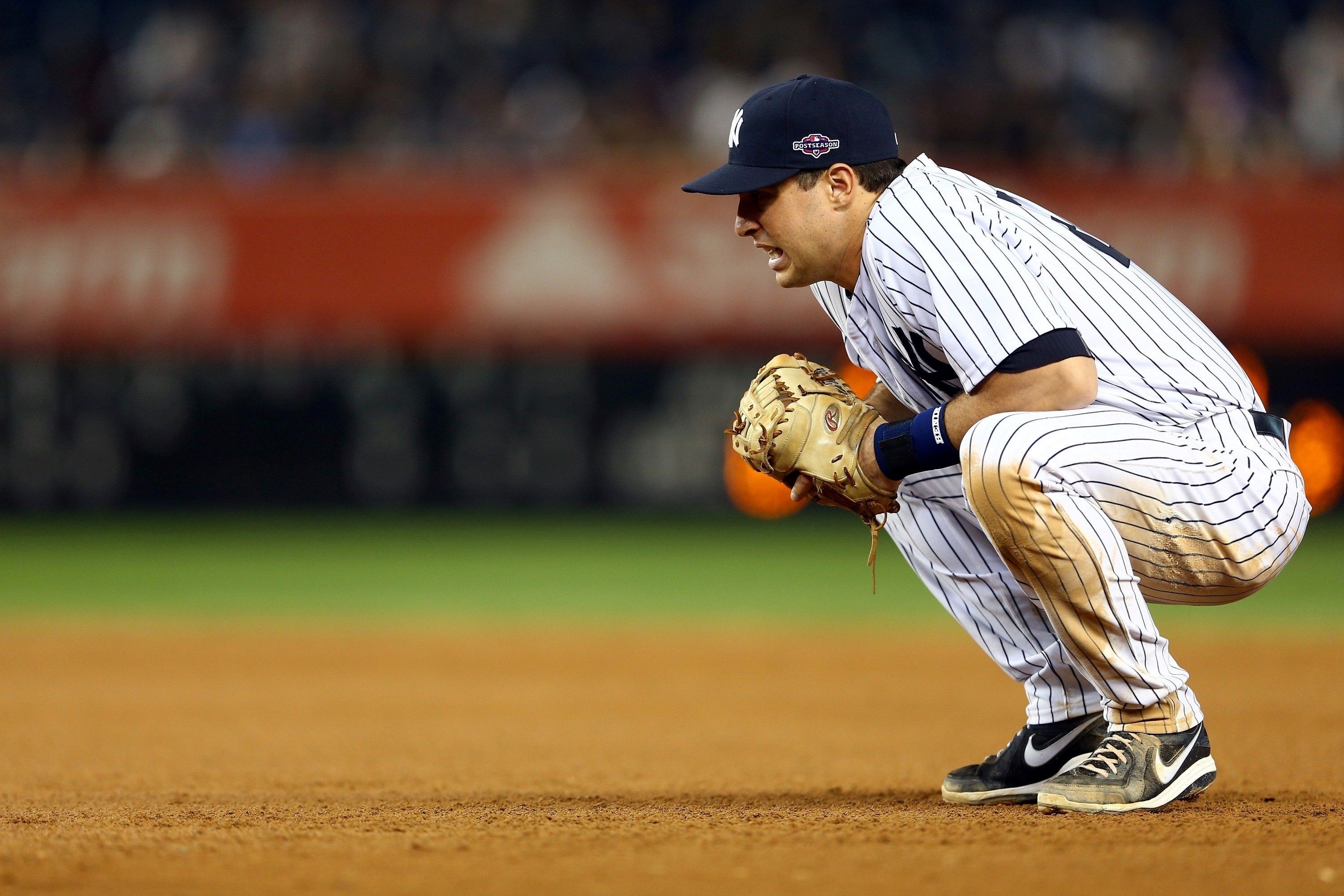 Giocatore baseball Yankees accovacciato, MLB, 3000x2000 WQXGA, PC