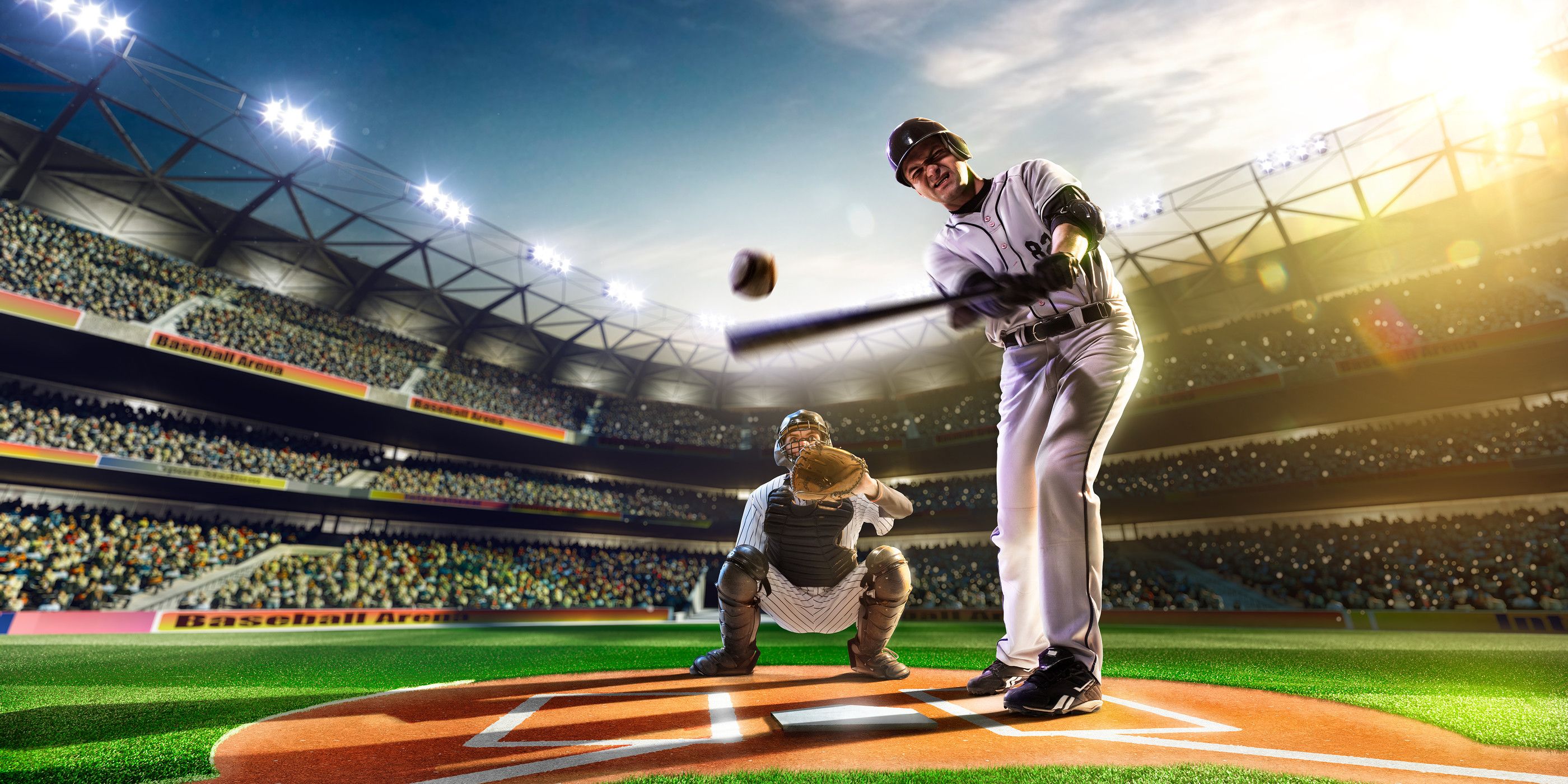 Giocatore baseball allo stadio, 2800x1400 2K QHD, Monitor Gaming
