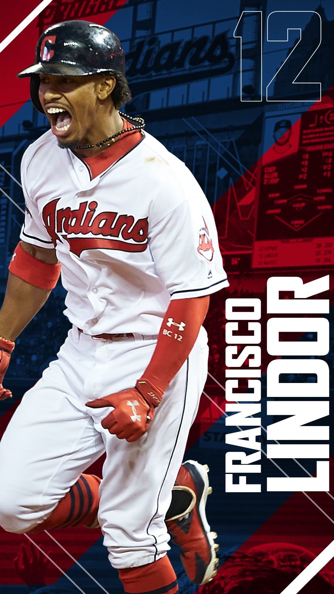 Francisco Lindor Cleveland Indians, 1080x1920 Verticale, Mobile