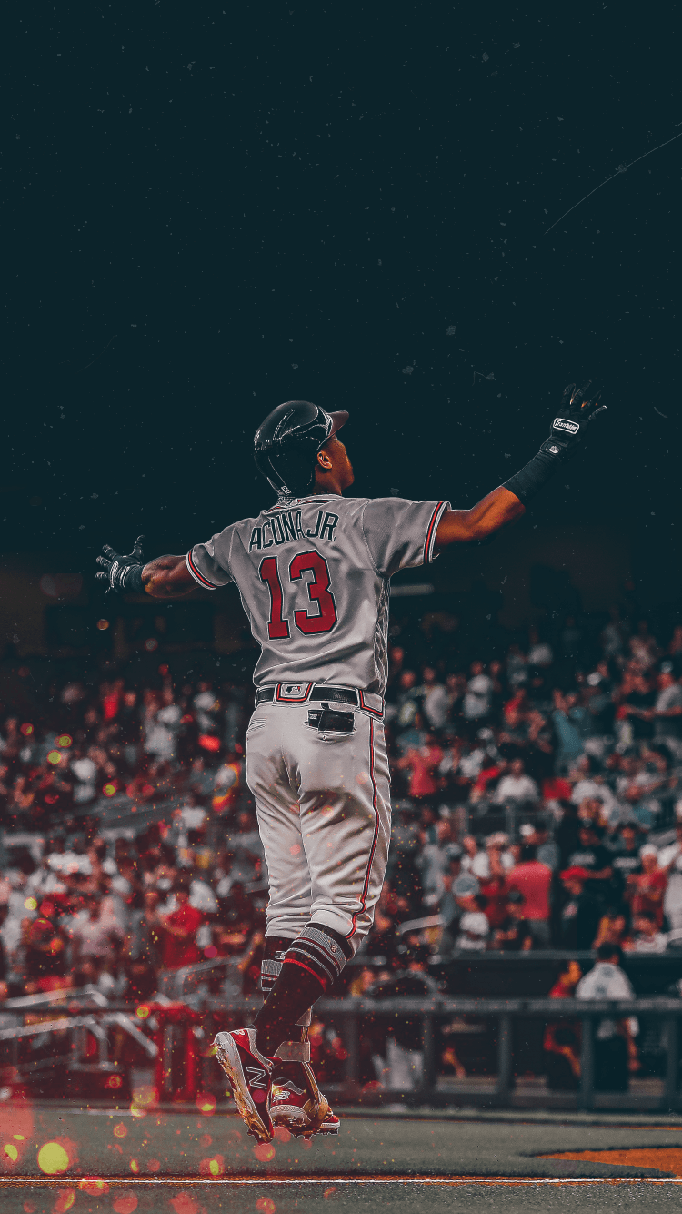 Giocatore baseball Braves numero 13, 750x1334 Full HD Verticale, iPhone