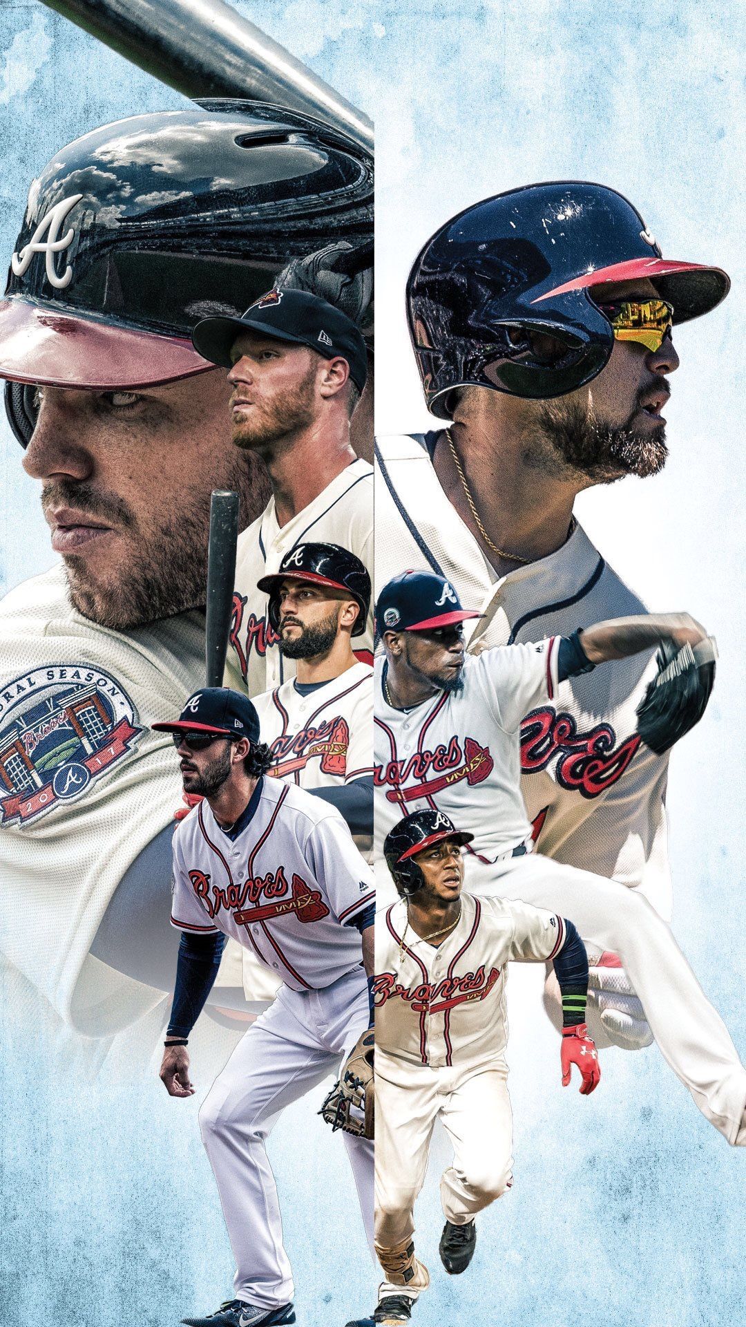 Giocatori Atlanta Braves baseball, 1080x1920 Full HD Verticale, Samsung Galaxy