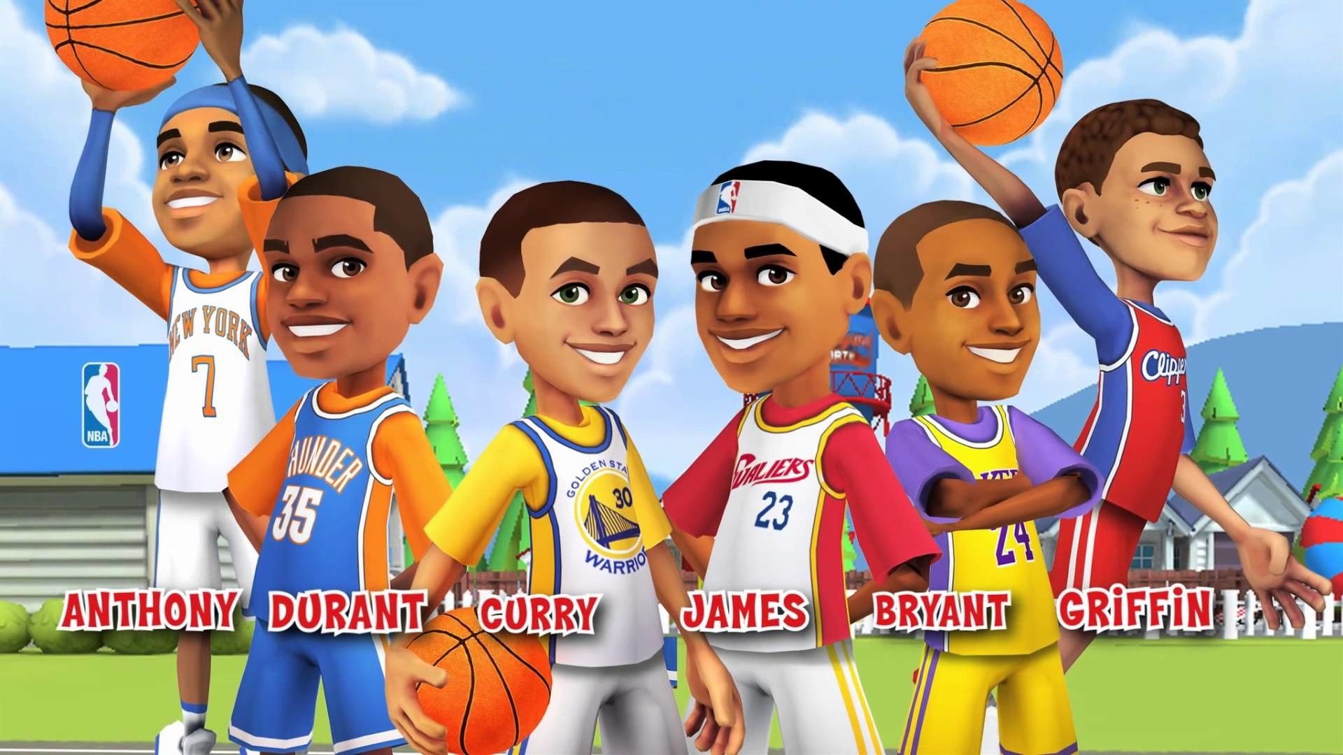 Giocatori NBA cartoon stile chibi, 1920x1080 1080p, PC Desktop