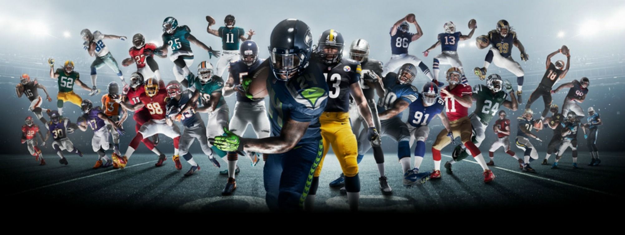 Giocatori NFL in azione, 2005x754 Ultrawide, iMac