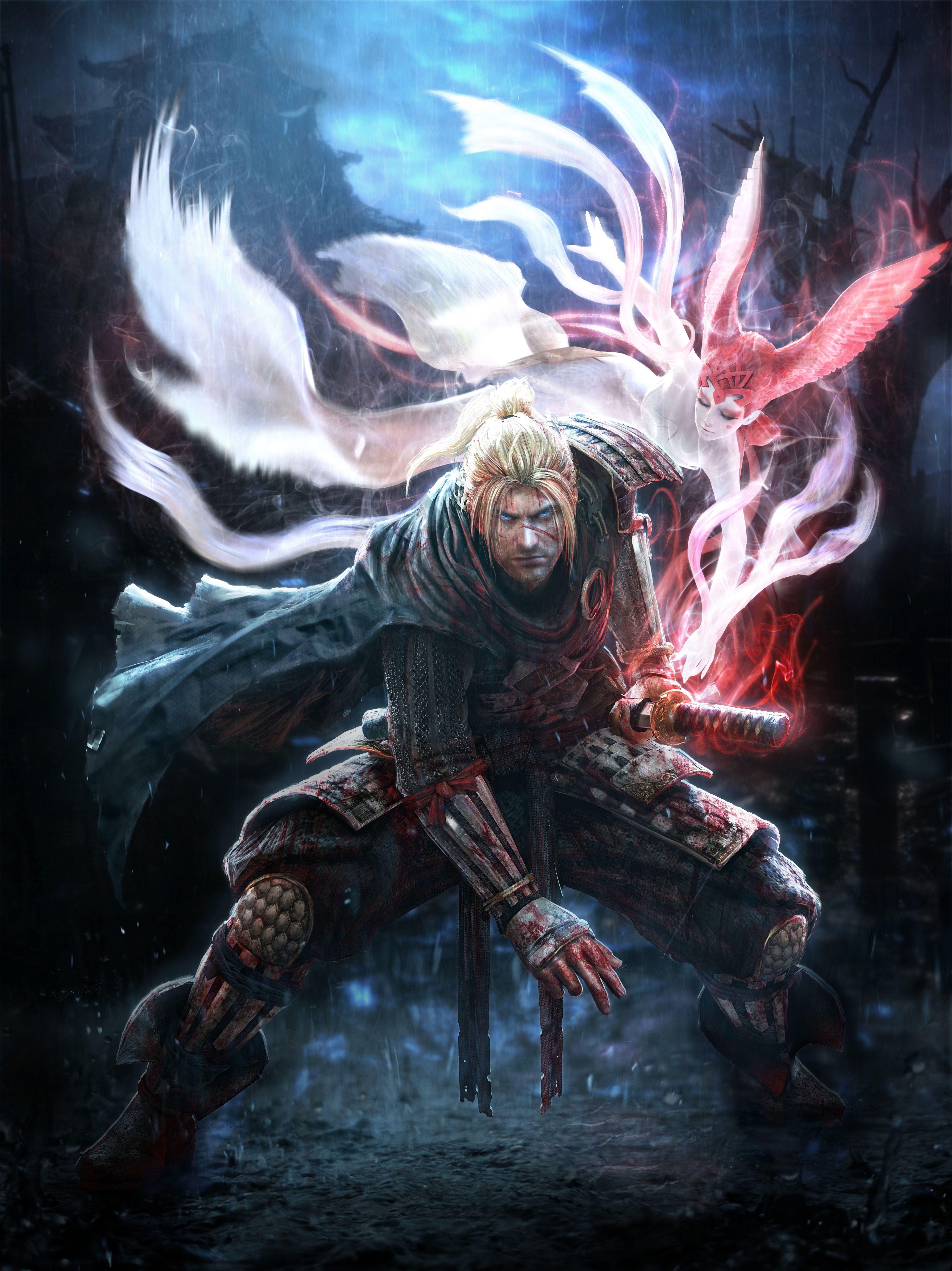 Nioh samurai con spirito guardiano, 4384x5852 Verticale, POCO