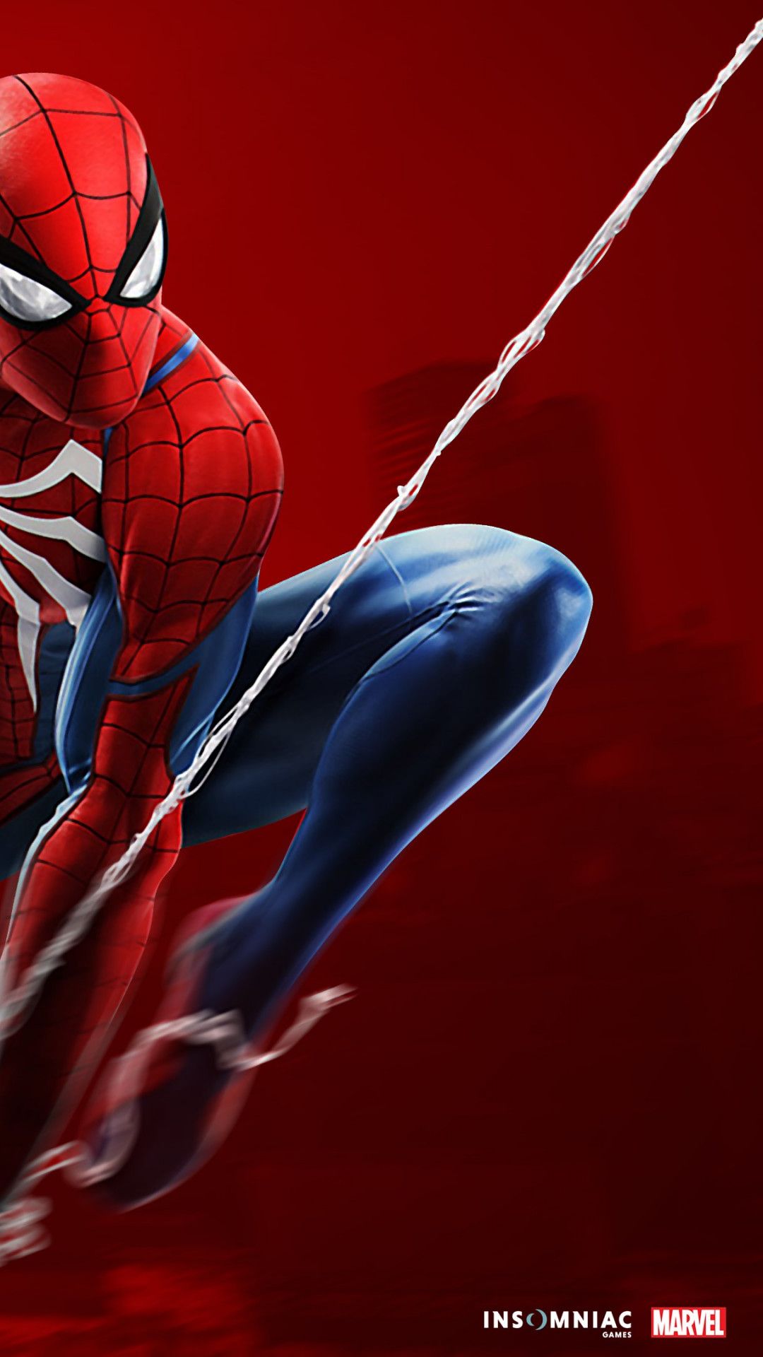 Spider-Man PS4 su sfondo rosso, Marvel, 1080x1920 Verticale, Telefono