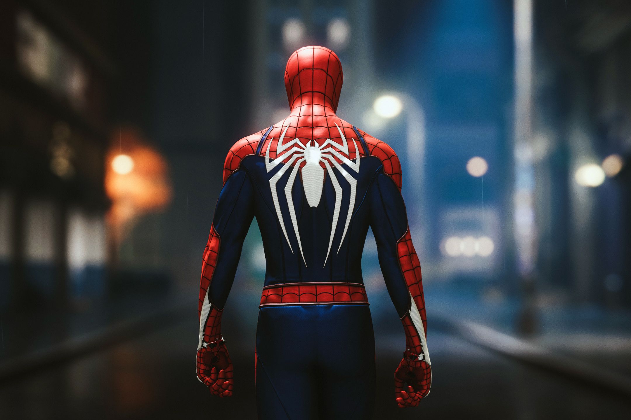 Spider-Man PS4 di spalle, Uomo Ragno, 2160x1440 alta risoluzione, PC