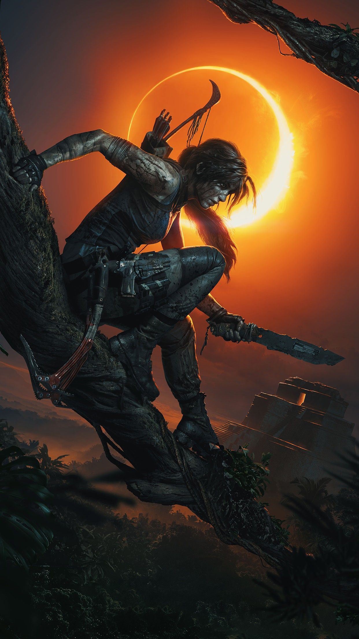 Lara Croft eclissi solare, 1242x2208 Verticale, Mobile