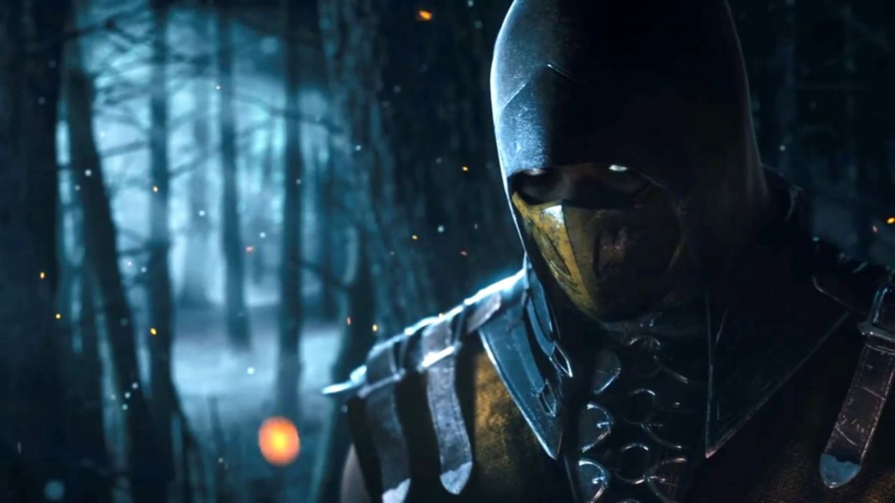 Scorpion Mortal Kombat foresta, picchiaduro, 1297x729 HD, Desktop