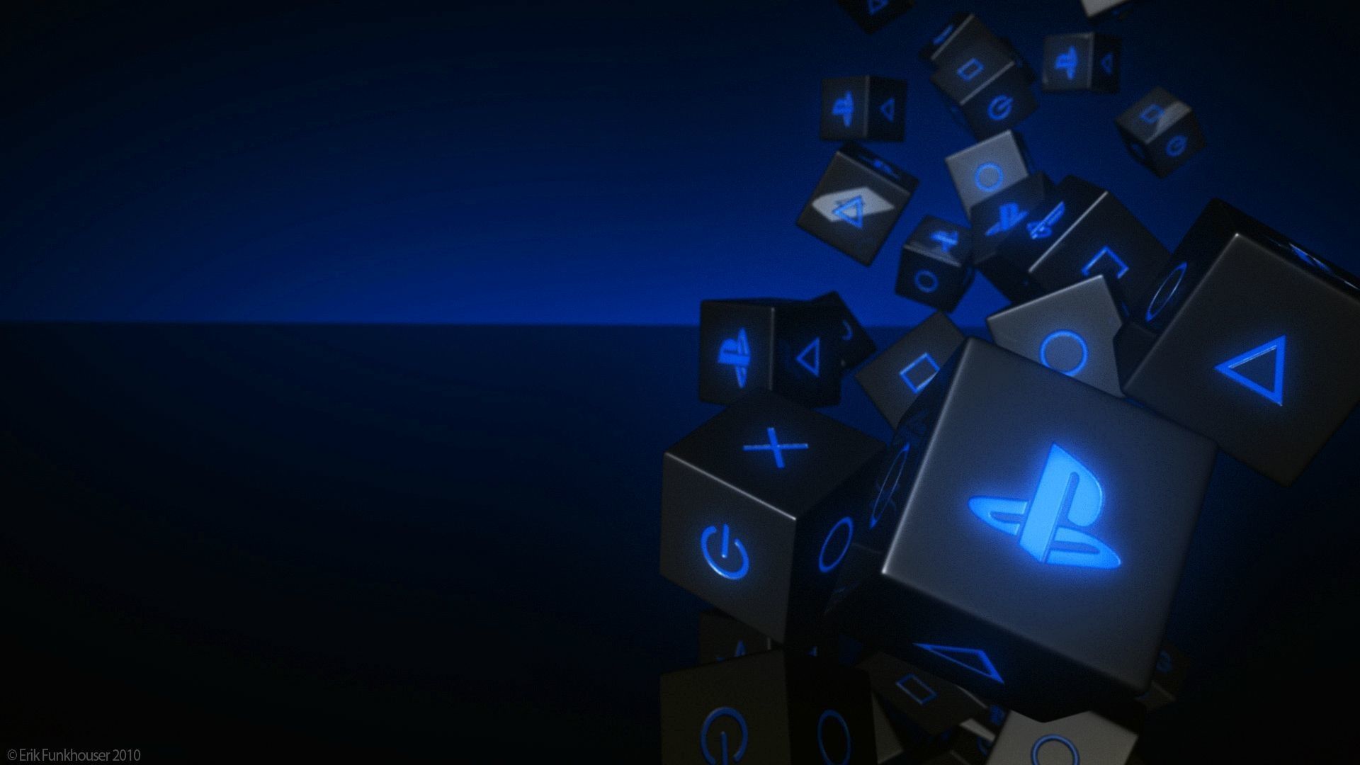 Cubi logo PlayStation blu, 1920x1080 Full HD 1080p, PC Desktop