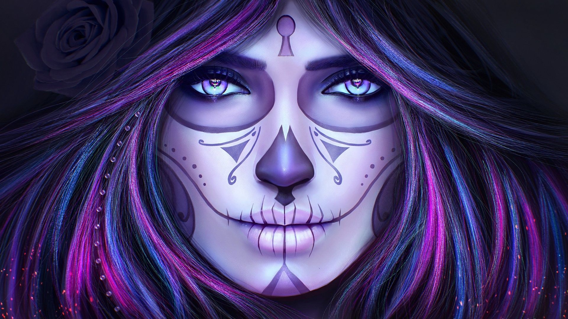 Donna trucco teschio Catrina, 1920x1080 Full HD, Laptop