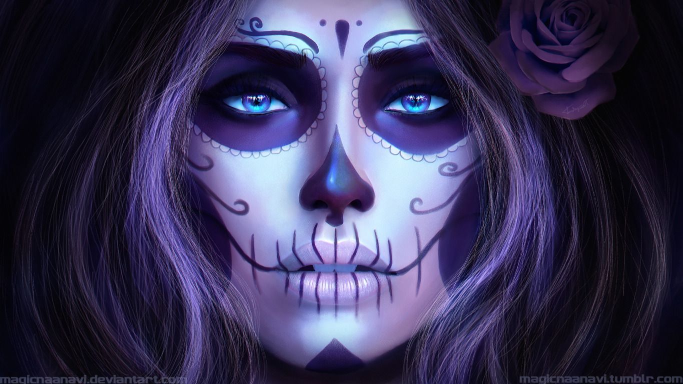 Trucco teschio Giorno dei Morti, 1365x768 720p, Laptop