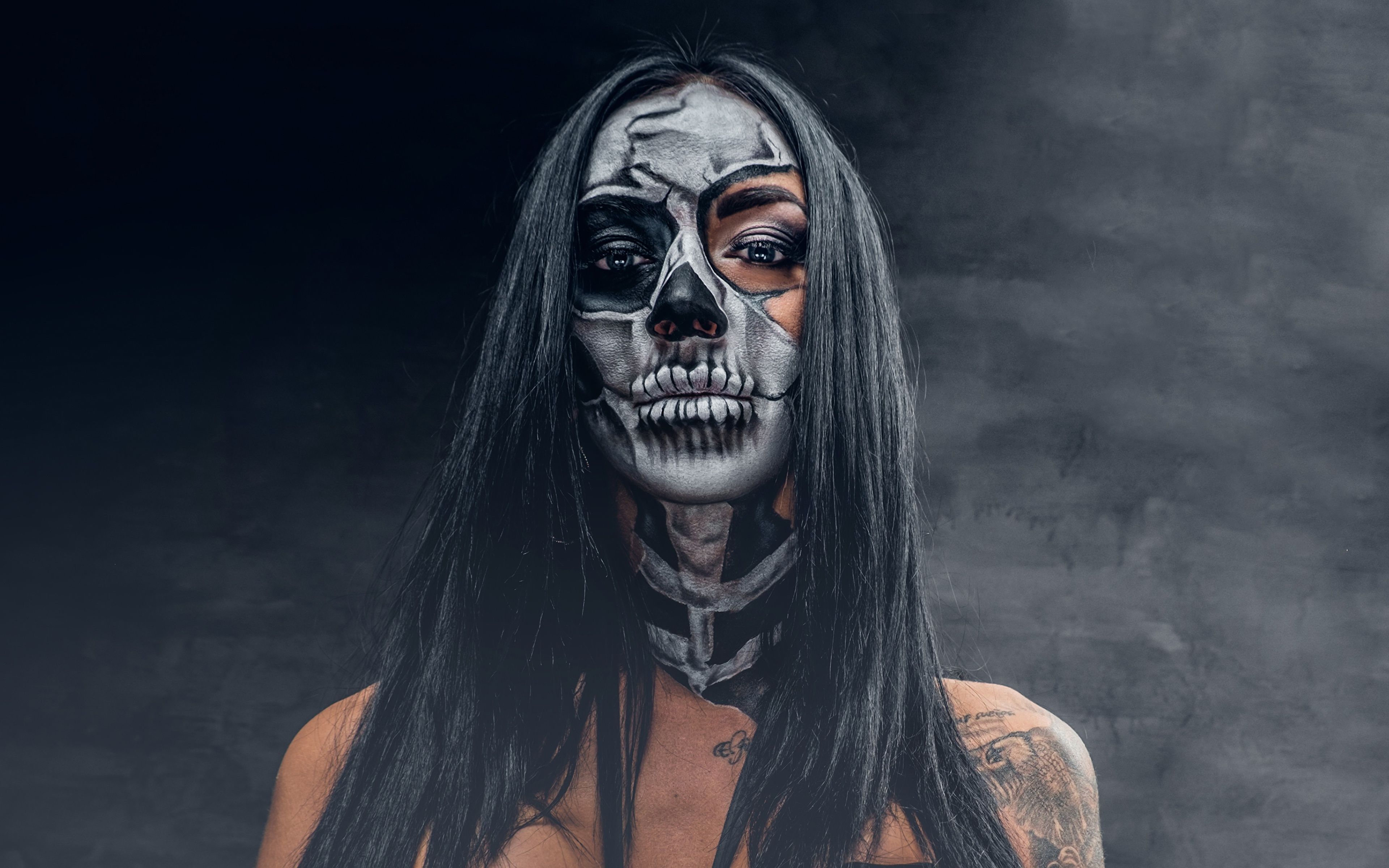 Ragazza trucco teschio giorno morti, 3840x2400 Ultra HD, Monitor 4K