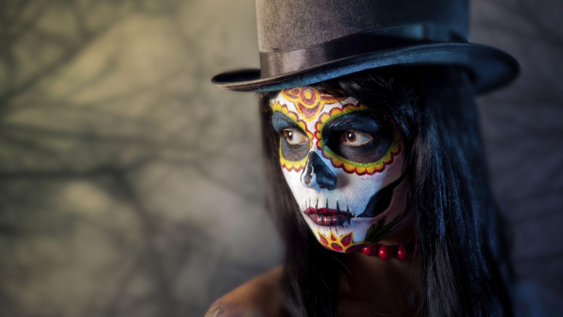 Donna trucco teschio Catrina, 1920x1080 1080p, Desktop