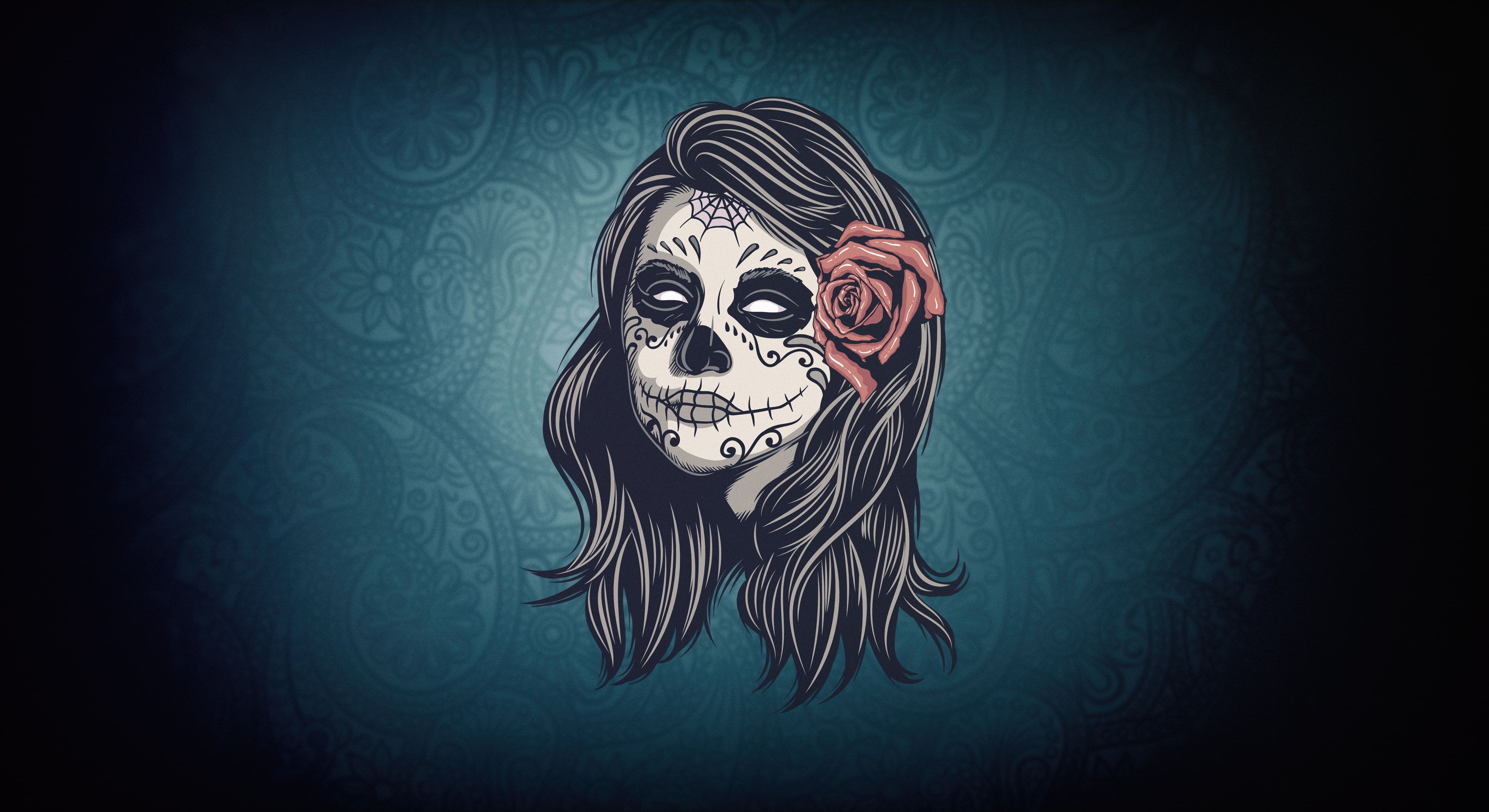 Teschio Catrina donna rosa, 4400x2400 Ultra HD, 4K TV
