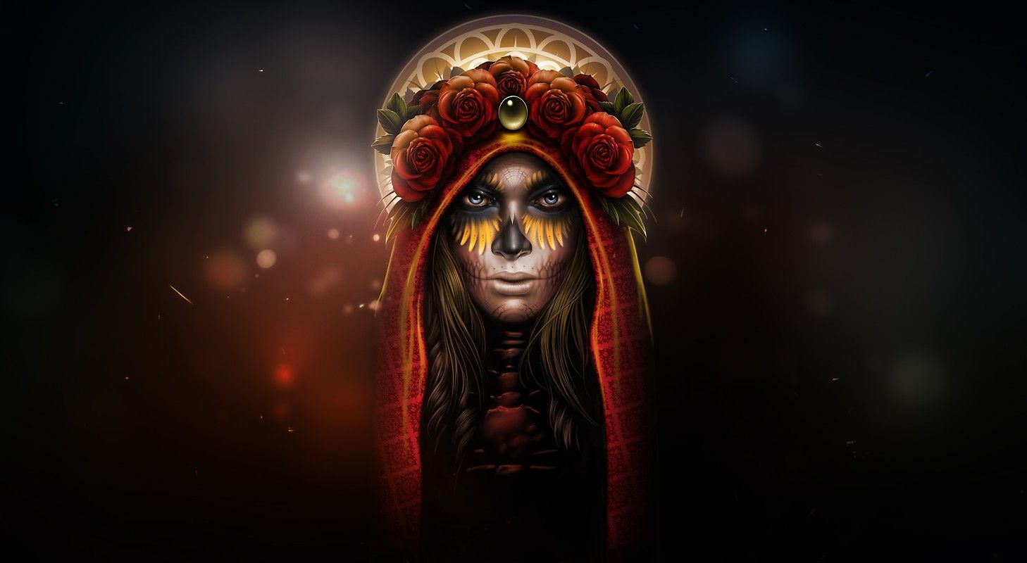 Donna teschio Day of the Dead, 1458x800 HD, PC Desktop