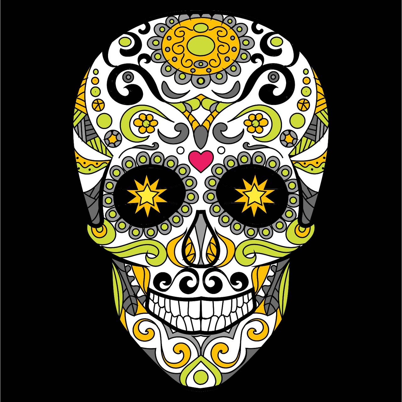 Teschio decorato Dia de los Muertos, 1280x1280 720p, Laptop
