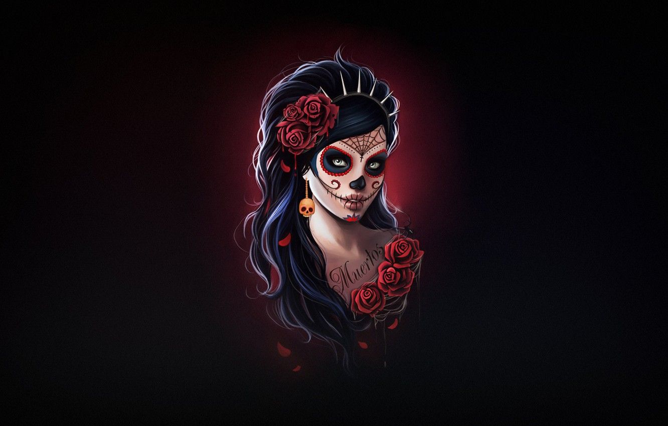 Donna trucco Catrina Calavera, 1332x850 720p, Acer Nitro