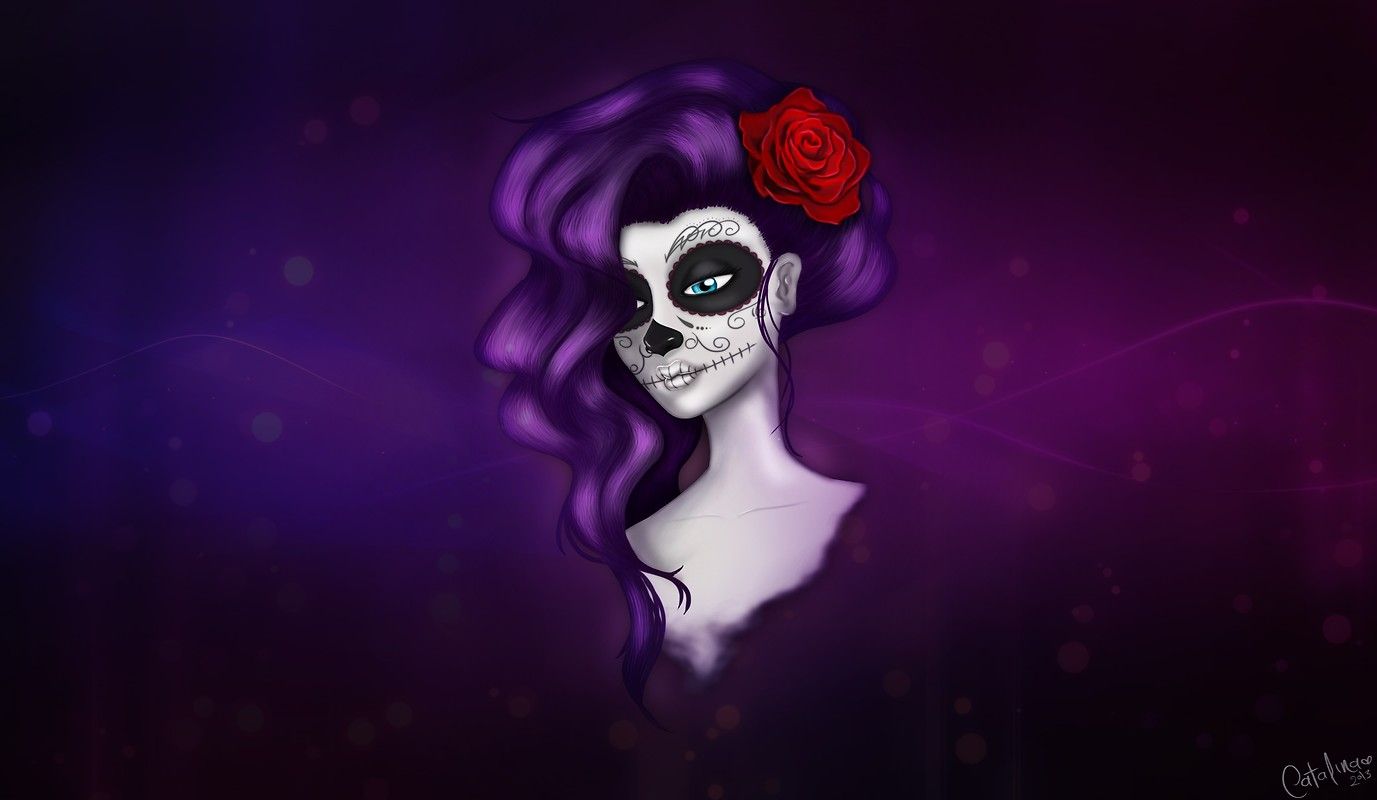Catrina capelli viola rosa, 1377x800 720p, PC