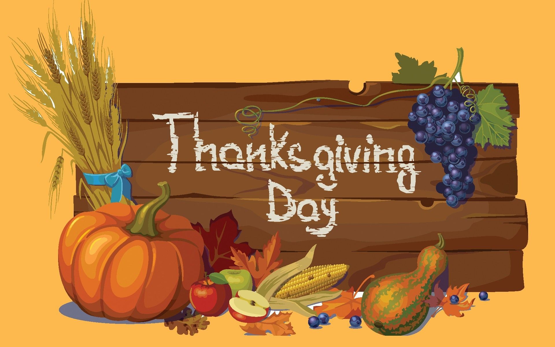 Cartello legno Thanksgiving Day, 1920x1200 Full HD+, PC Desktop