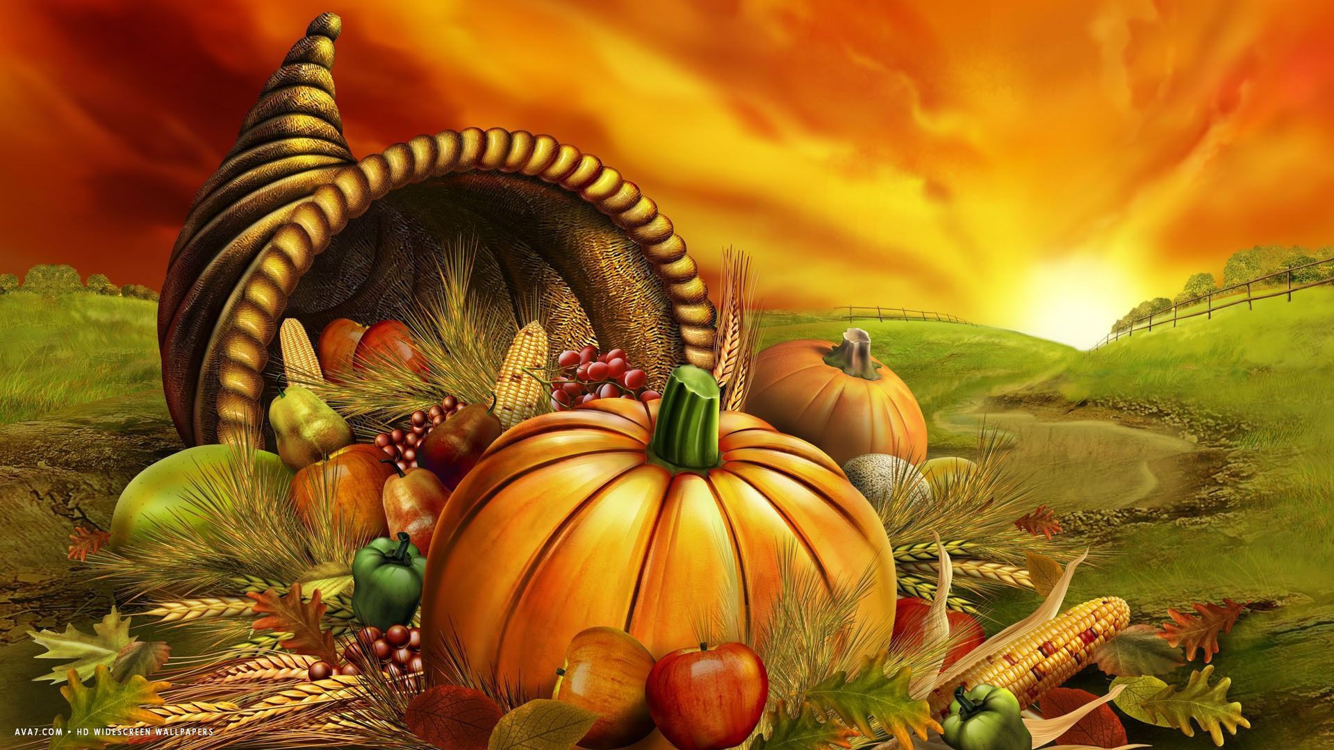 Corno dell'abbondanza con zucche, 1920x1080 Full HD 1080p, PC Desktop