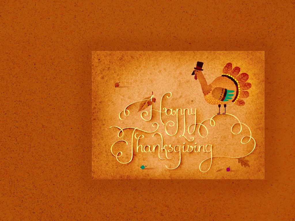 Tacchino Happy Thanksgiving arancione, 1024x768 HD, Desktop