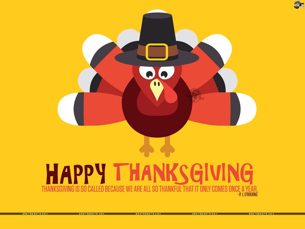 Tacchino cartone Thanksgiving giallo, 1024x768 HD, PC