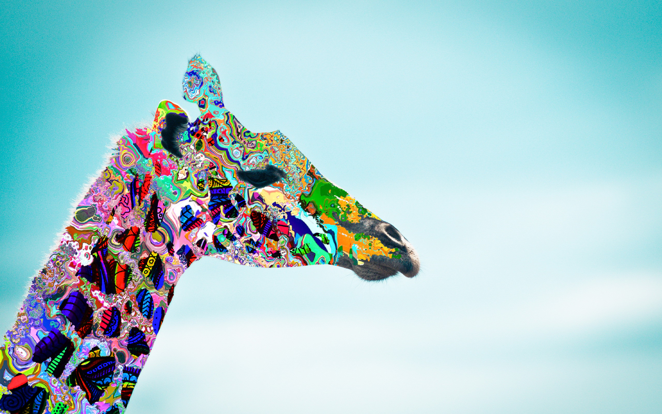 Giraffa colorata mosaico astratto, 2560x1600 2K+, Laptop