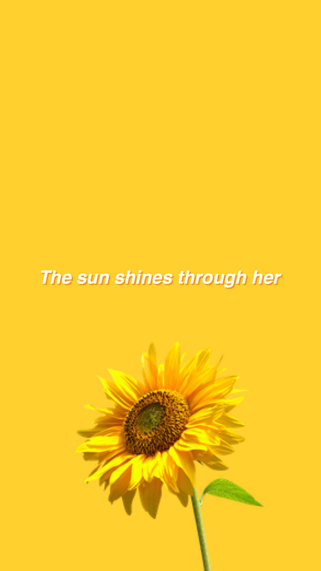 Girasole giallo con citazione, 1242x2208 Full HD Verticale, Samsung Galaxy