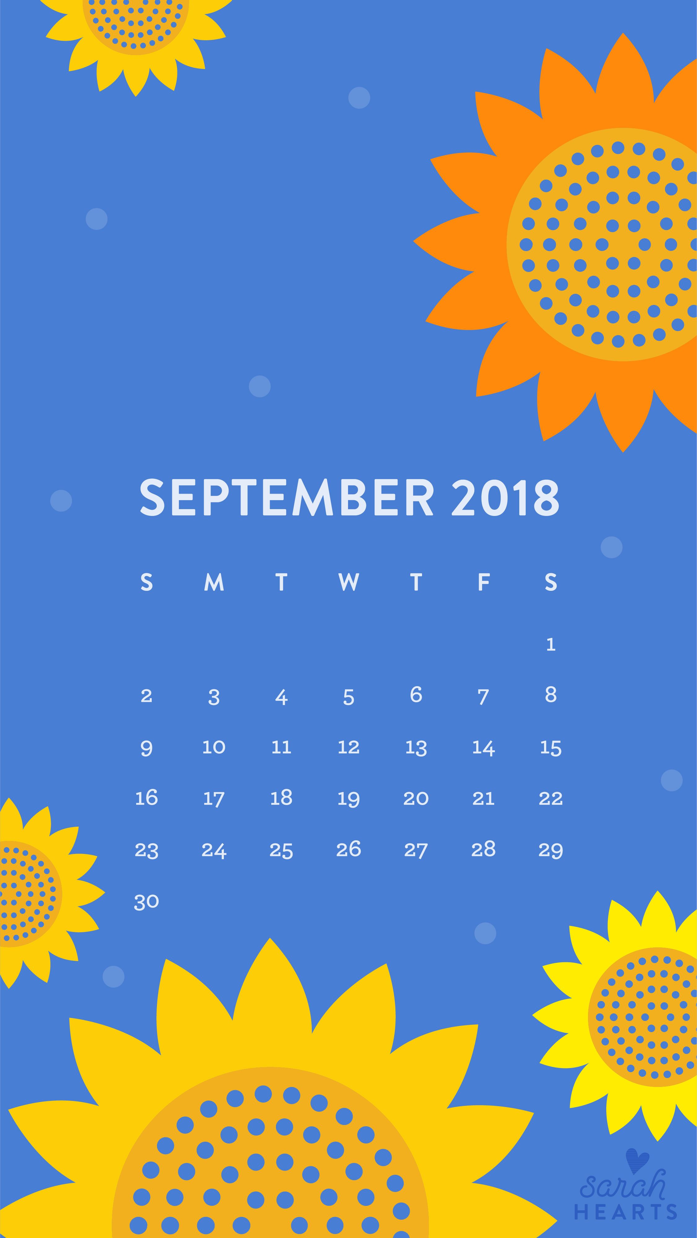 Girasoli illustrati calendario settembre, 2251x4000 Full HD Verticale, Smartphone