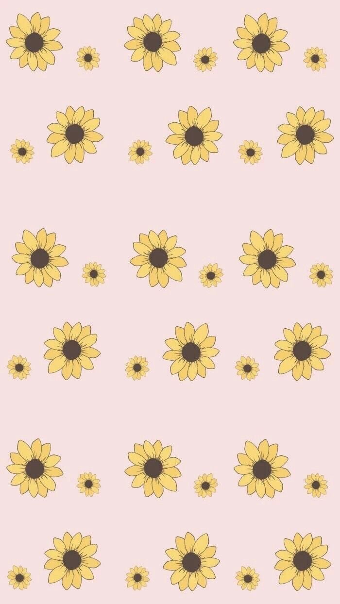 Girasoli illustrati sfondo rosa, 700x1244 Verticale, Mobile