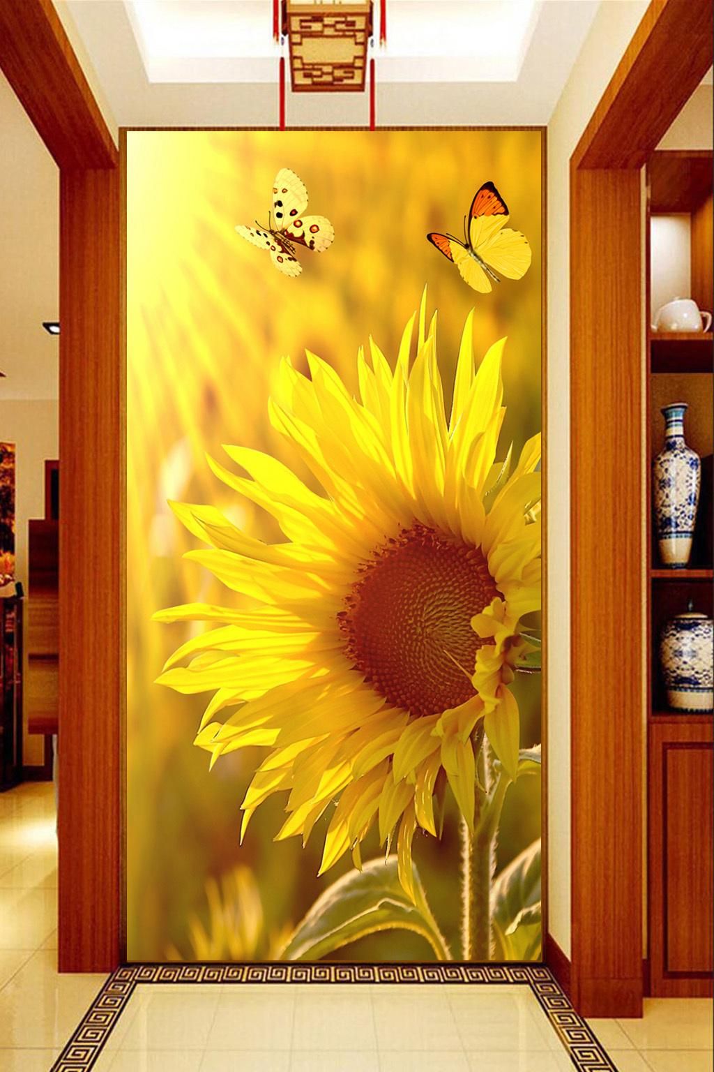 Girasoli gialli e farfalle, 1024x1536 Full HD Verticale, Samsung Galaxy