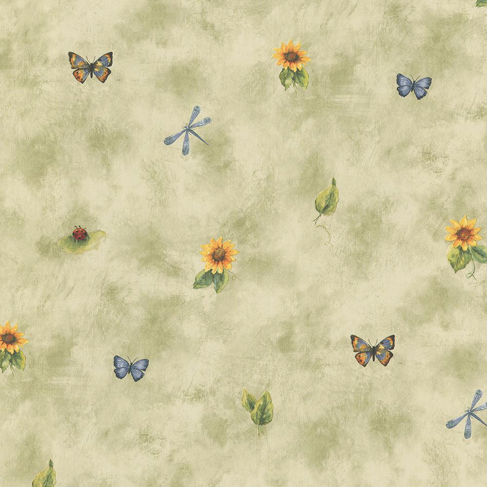 Girasoli e farfalle su verde, 1000x1000 HD, Laptop