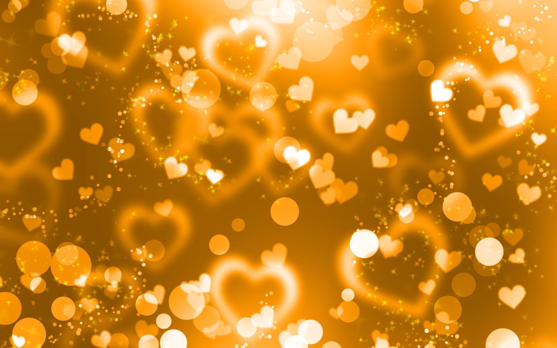 Cuori bokeh arancioni luminosi, 1920x1200 WUXGA, PC