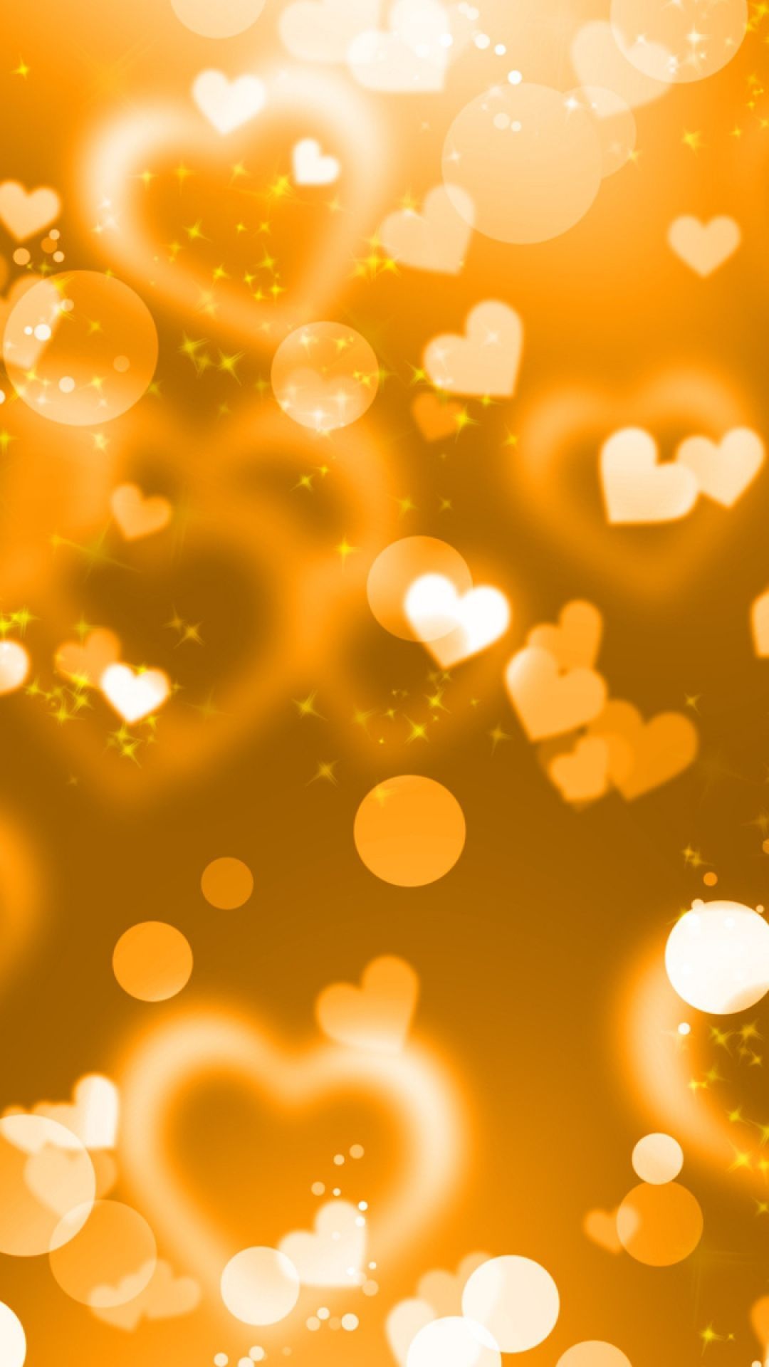 Cuori glitter arancioni, 1080x1920 Verticale, Mobile