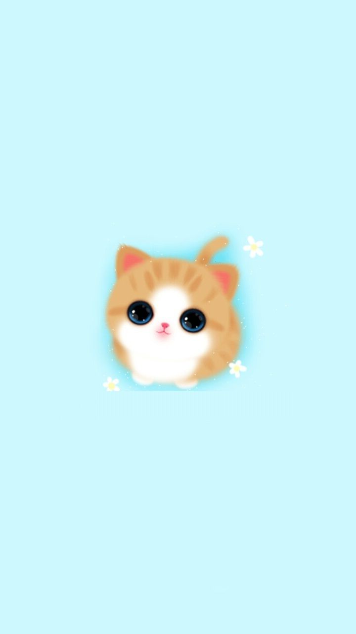 Gattino carino sfondo azzurro, 720x1280 Verticale, iPhone Pro Max